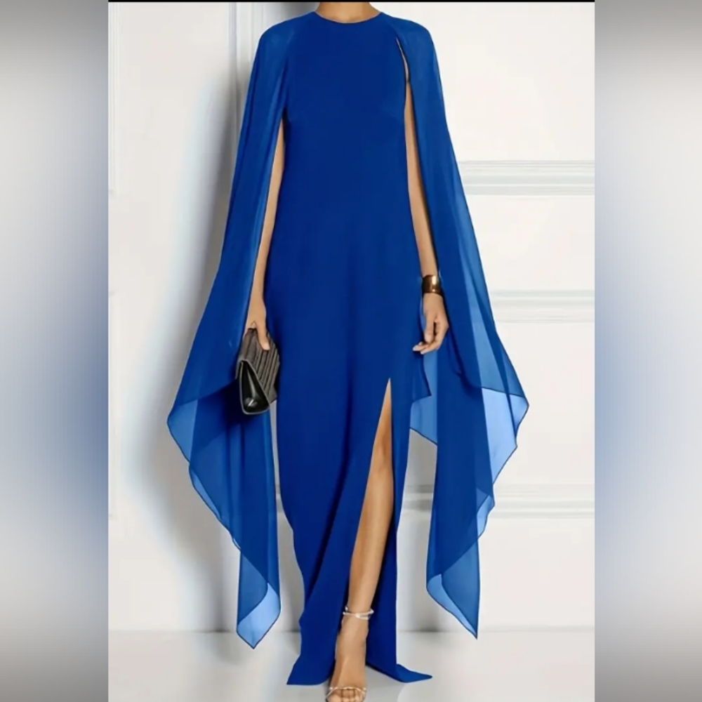 Plus Size Beautiful Stretch Dress w Sheer Sleeves (18+/2X)